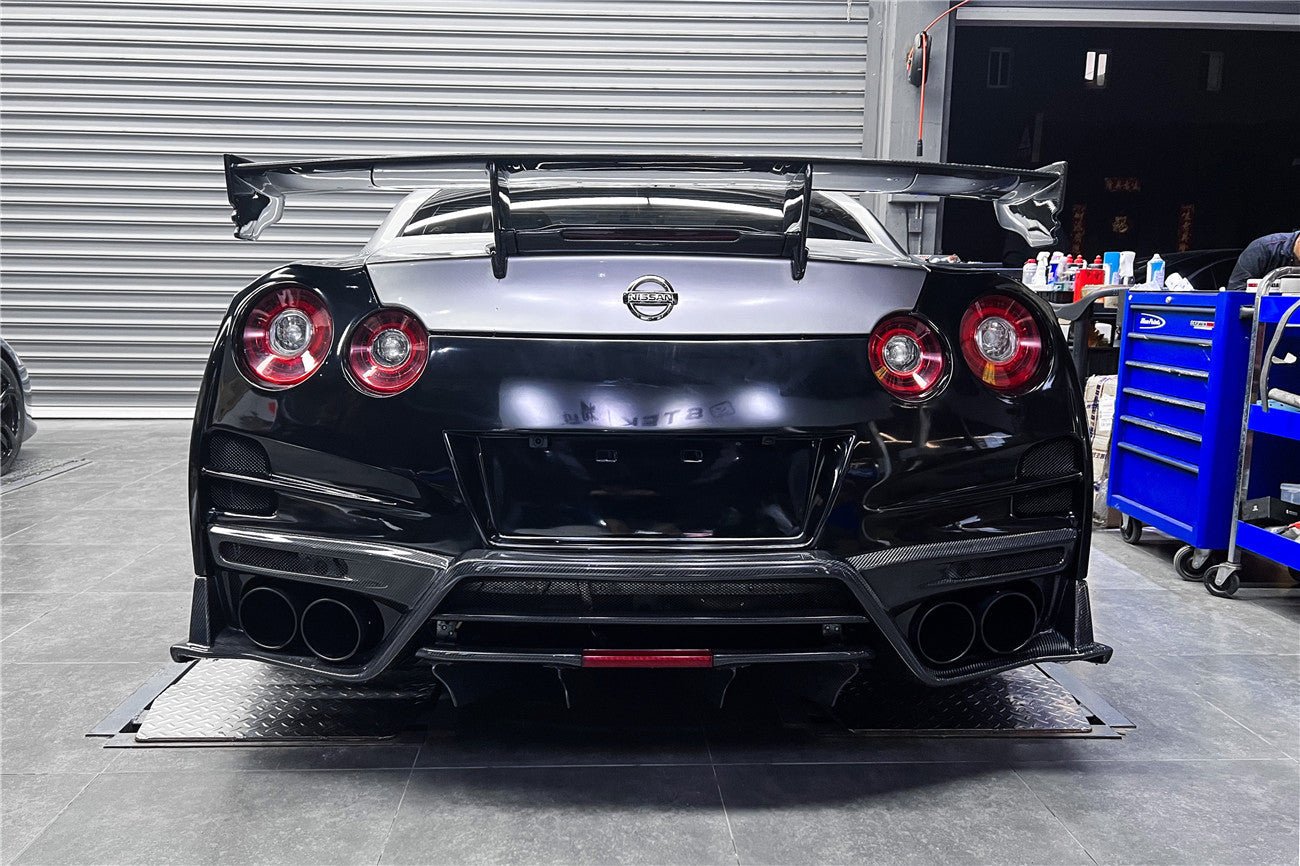 2008 - 2022 Nissan GTR R35 CBA/DBA/EBA TS Style Rear Bumper w/ Diffuser & Fins