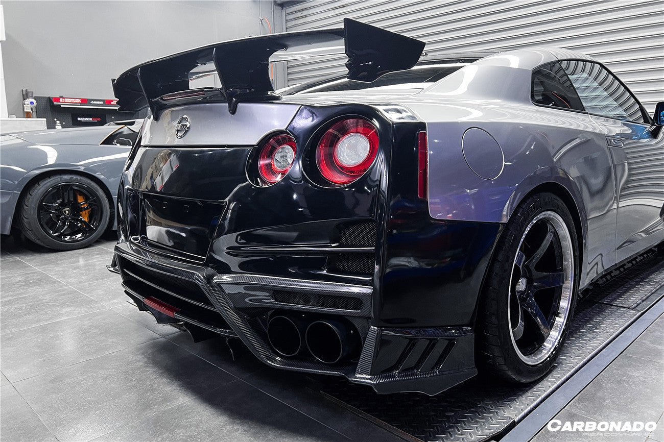 2008 - 2022 Nissan GTR R35 CBA/DBA/EBA TS Style Rear Bumper w/ Diffuser & Fins