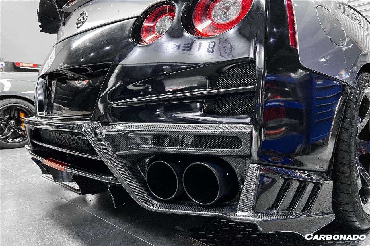 2008 - 2022 Nissan GTR R35 CBA/DBA/EBA TS Style Rear Bumper w/ Diffuser & Fins