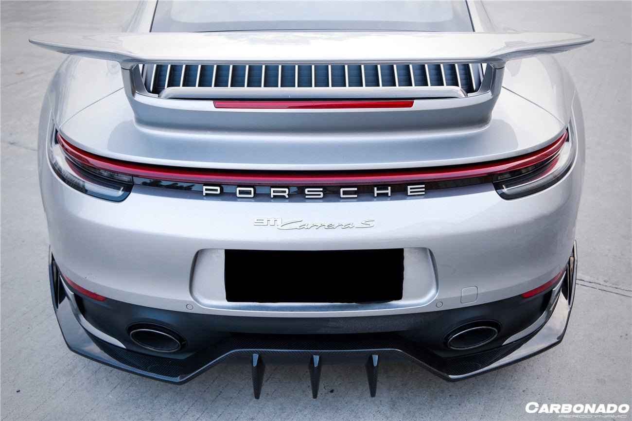 2019 - 2023 Porsche 911 992 Carrera & Targa Sport Design Bumper WP Style Dry Carbon Fiber Rear Lip