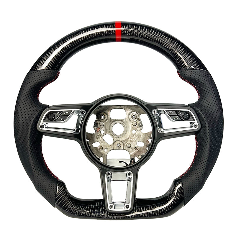 Porsche 718 Cayman Boxster 982 Custom Carbon Fiber Steering Wheel 2016-2024