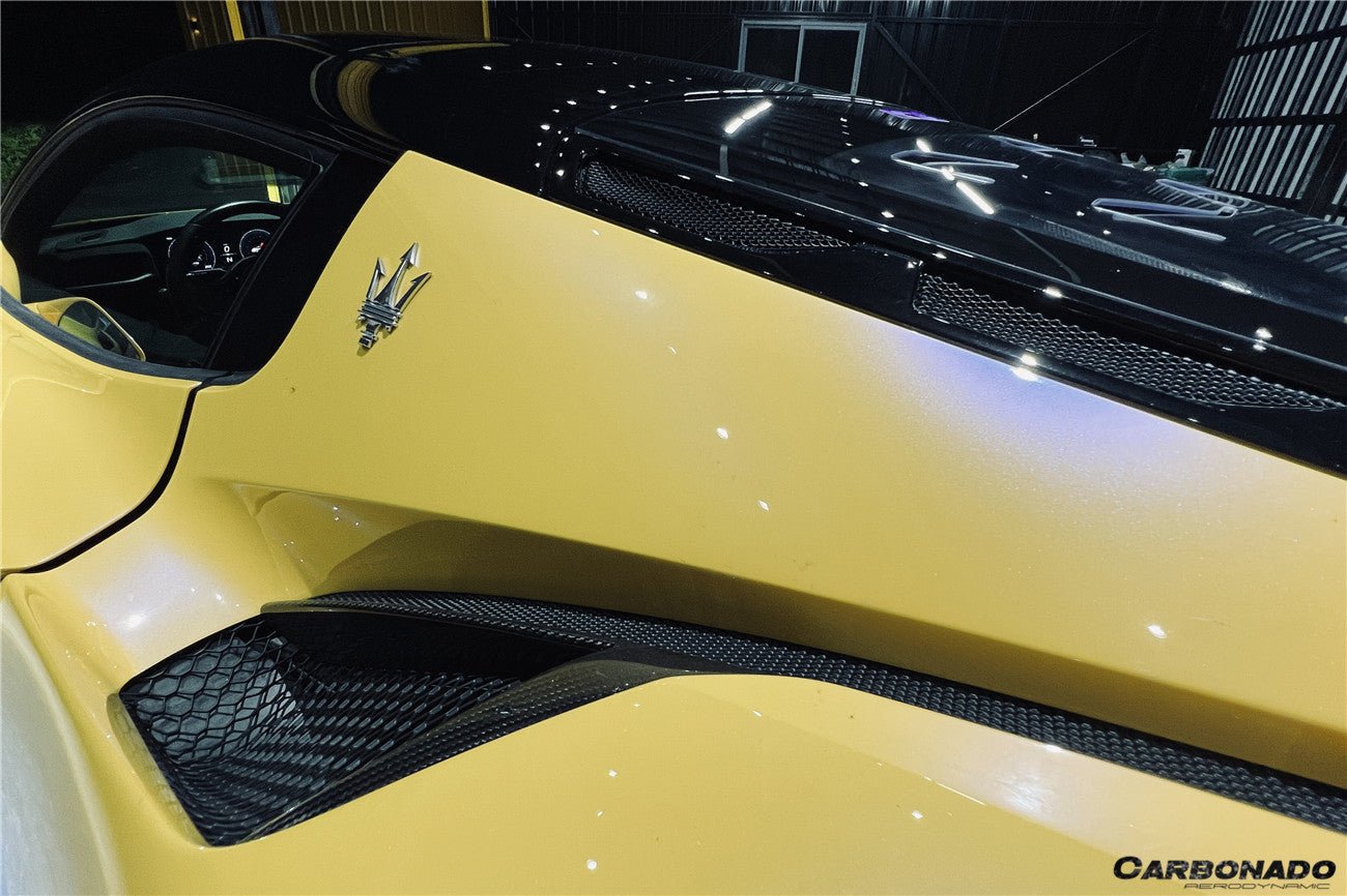 2020 - 2025 Maserati MC20 NVT Style Dry Carbon Fiber Quarter Panel Side Vent Scoops