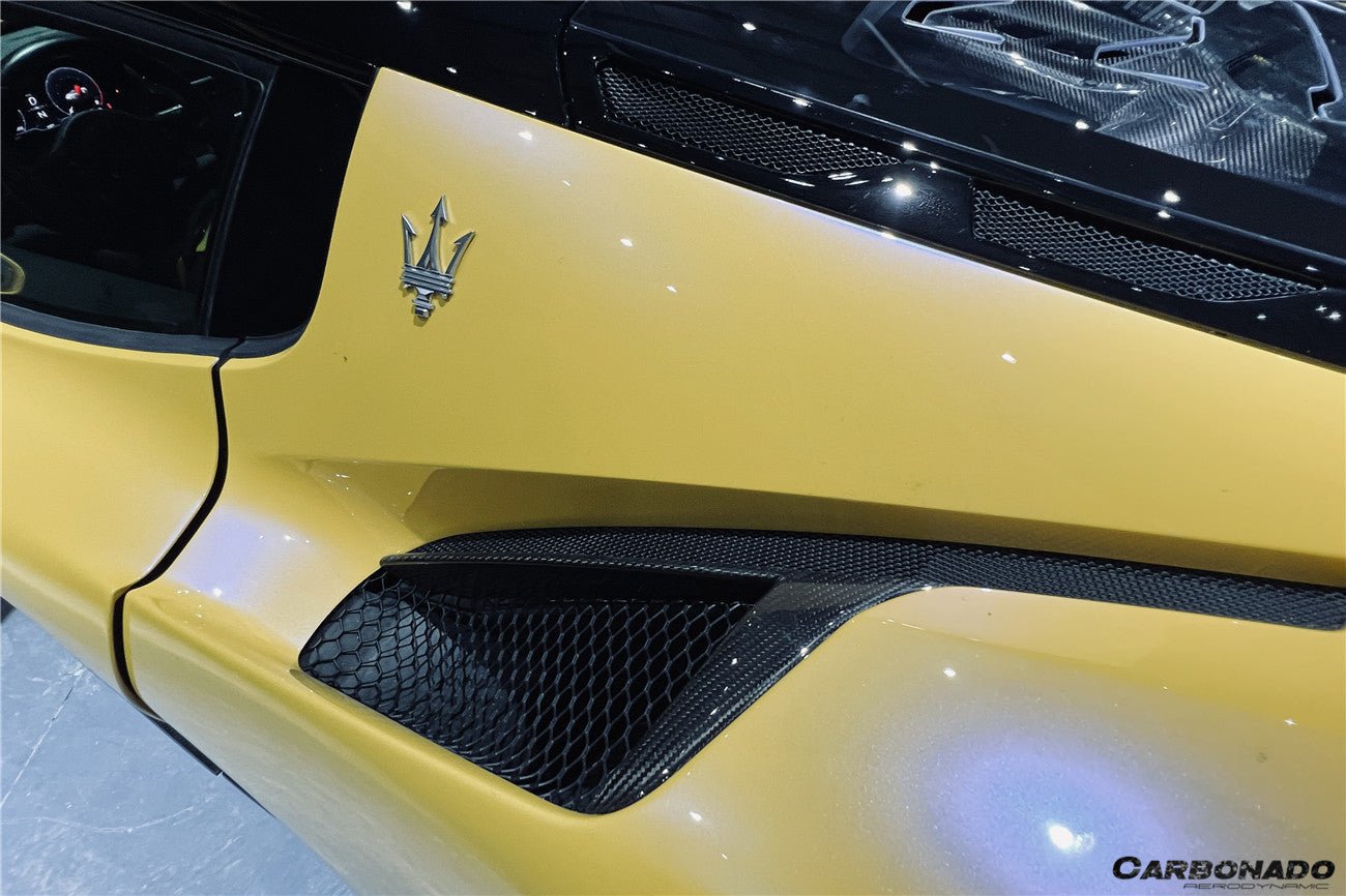 2020 - 2025 Maserati MC20 NVT Style Dry Carbon Fiber Quarter Panel Side Vent Scoops