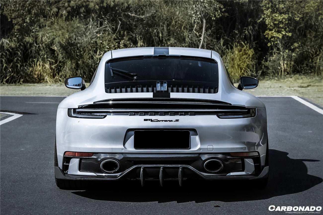2019 - 2023 Porsche 911 992 Carrera & Targa Sport Design Bumper WP Style Dry Carbon Fiber Rear Lip