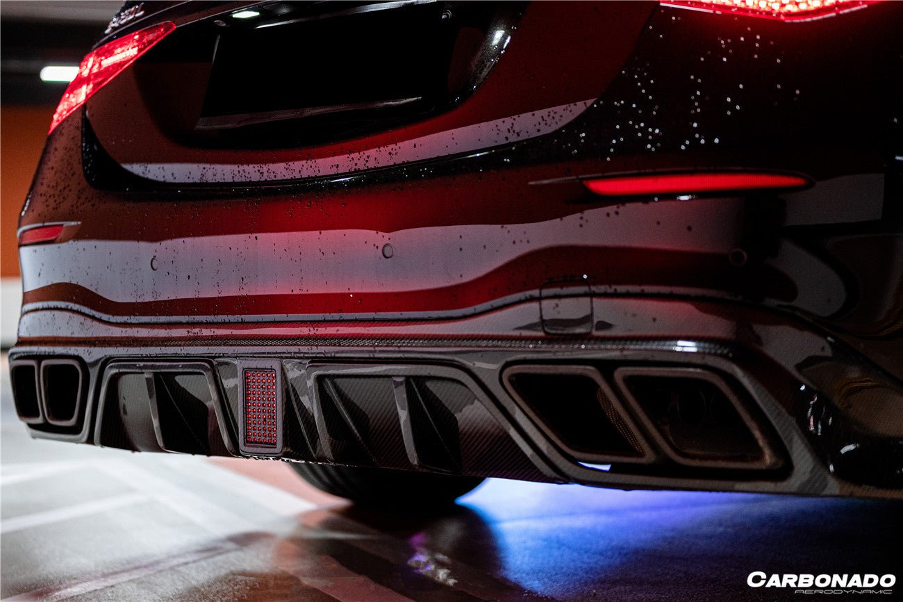 2021 - 2025 Mercedes Benz S Class W223 4Matic Sedan MSY Style Rear Lip with LED Light And Exhaust tips