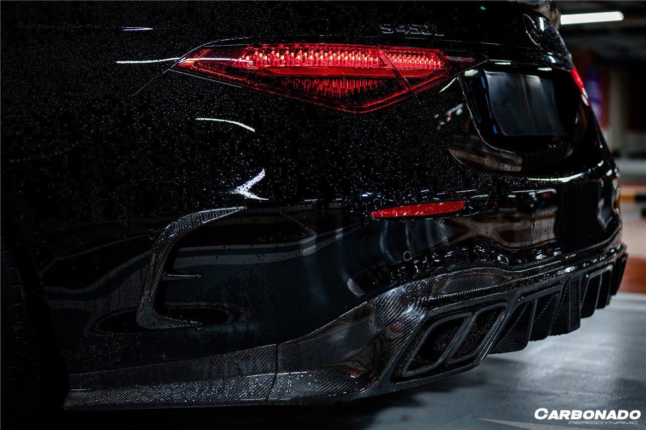 2021 - 2025 Mercedes Benz S Class W223 4Matic Sedan MSY Style Rear Lip with LED Light And Exhaust tips