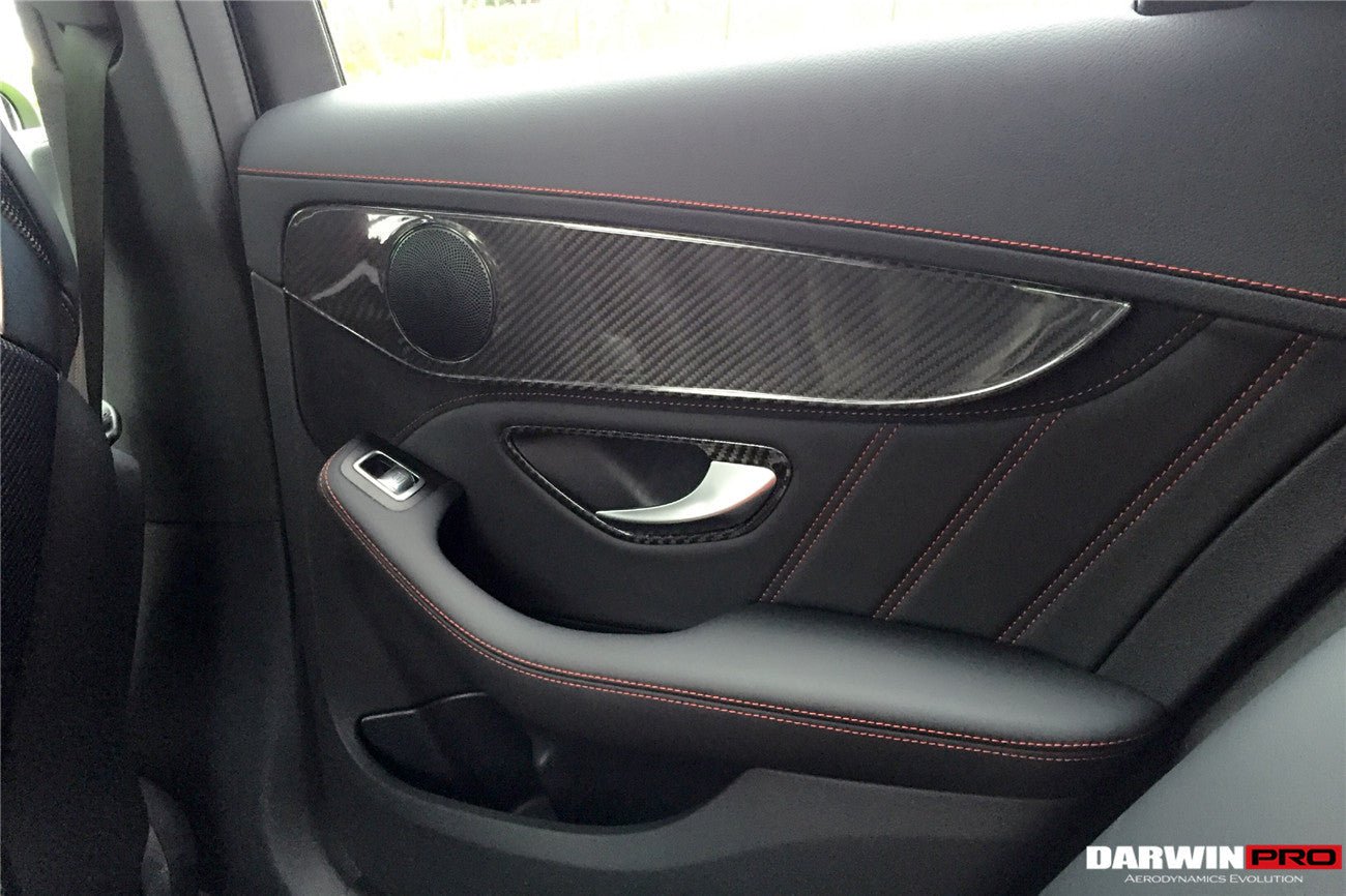 2015 - 2021 Mercedes Benz W205 C Class GLC X253 Carbon Fiber Interior Door Handle Cover Trim