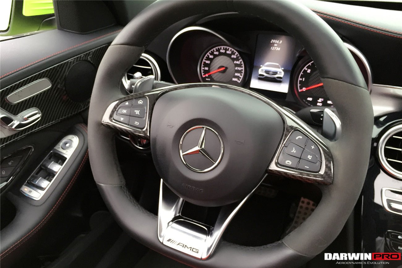 Mercedes Benz AMG Steering Wheel Trim (W205 C63) | Carbon Fiber Interior | 2015 - 2018