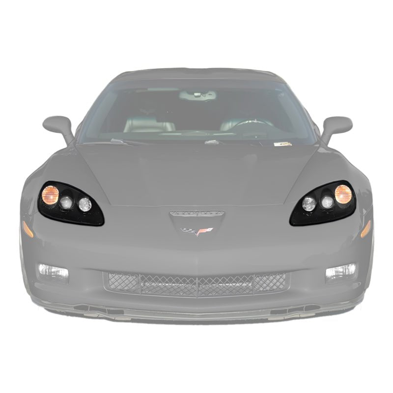Chevrolet Corvette C6 OEM Style Clear Lens Painted Housing HID Headlights 2005-2013