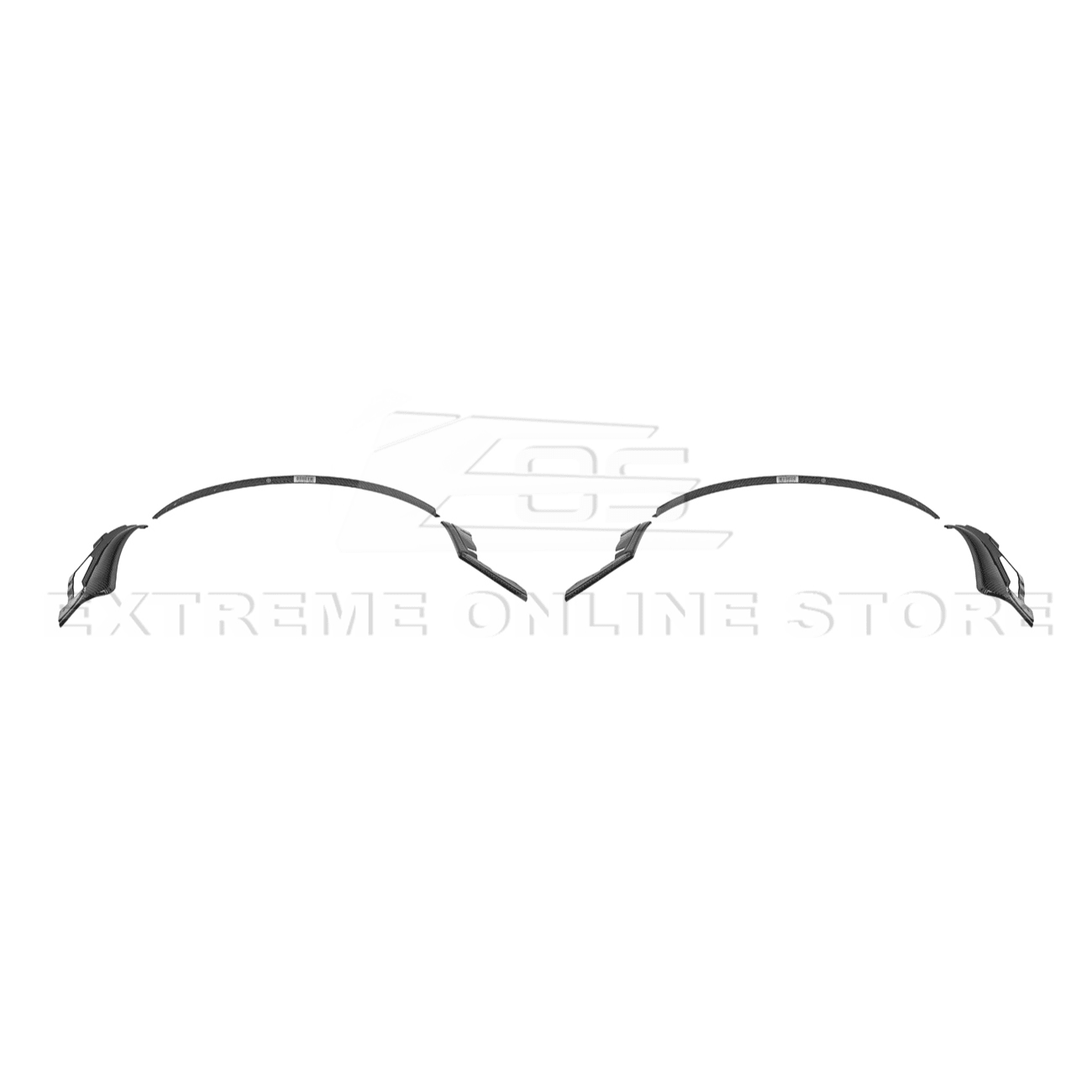 Ford Mustang S650 Dry Carbon Fiber XL Extended Fender Flares Mud Flap Kit 2024-Up