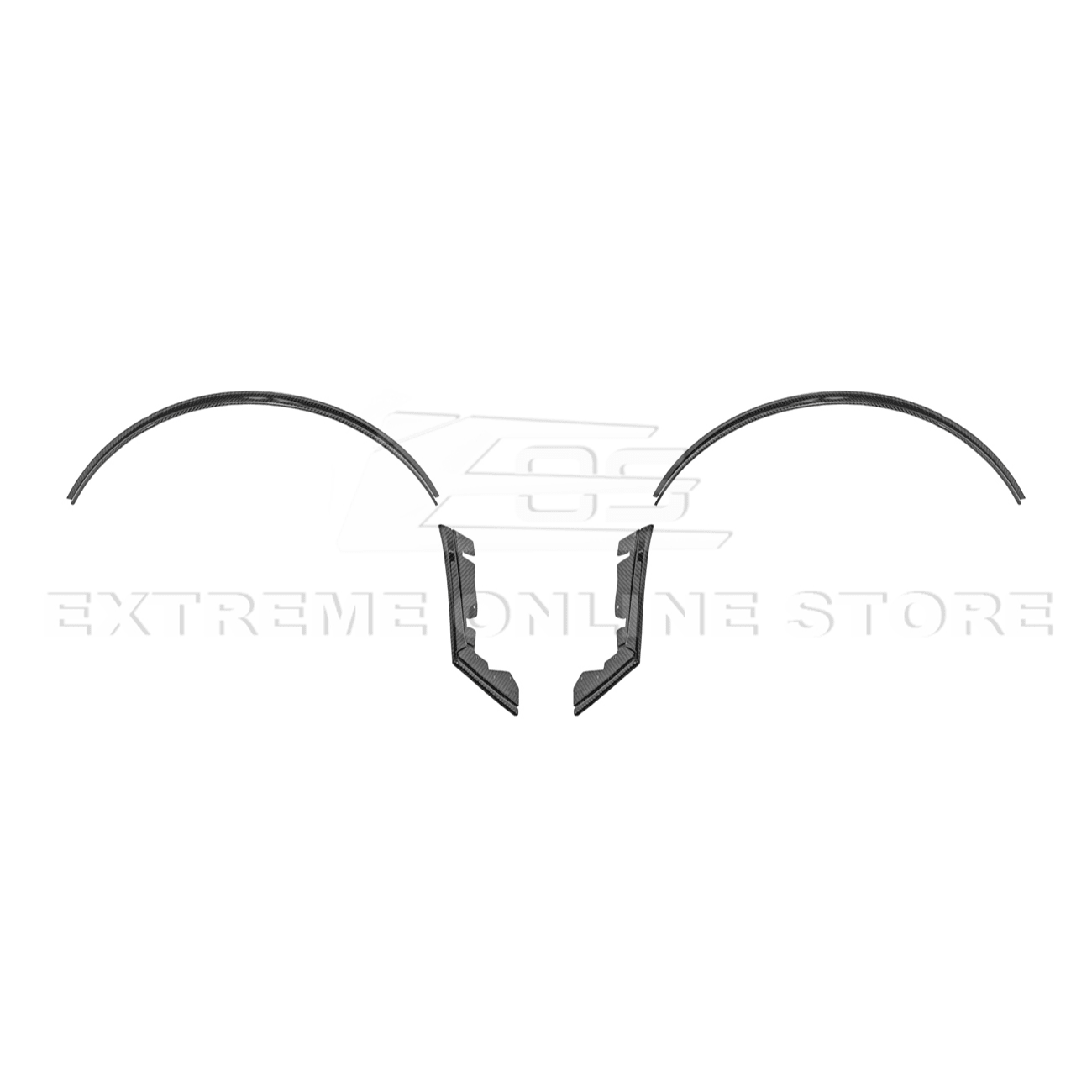 Mustang S650 Dry Carbon Fiber Rear Quarter Fender Flare Extensions 2024-Up