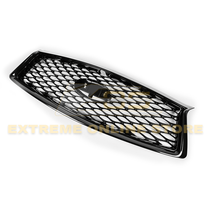 Infiniti Q50 Gloss Black Front Bumper Grille Cover 2018-Up