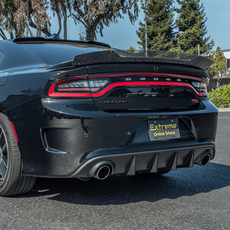 Dodge Charger LD SRT8 Style Wickerbill Rear Spoiler Flap Insert Smoke / Clear 2015-Up