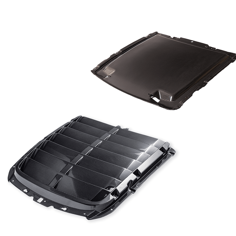 Ford Mustang S550 GT500 Dry Carbon Fiber Hood Vent Rain Tray Cover Kit 2020-2023