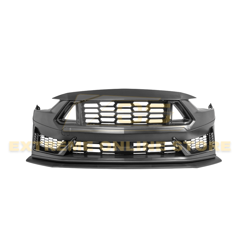 Ford Mustang S550 Dark Horse Style Primed Black Front Upper Lower Grille Lip 2018-2023
