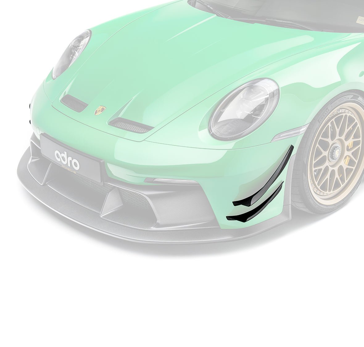 Adro Porsche 911 992.1 GT3 Carbon Fiber Front Bumper Canards 2022-2024