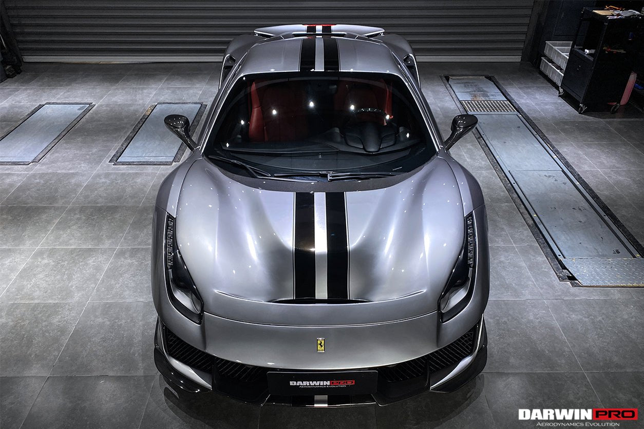 2015 - 2020 Ferrari 488 GTB & Spyder Pista Style Front Bumper Set W/ Hood
