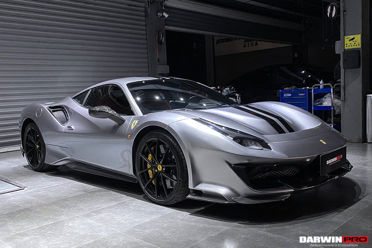 2015 - 2020 Ferrari 488 GTB & Spyder Pista Style Front Bumper Set W/ Hood