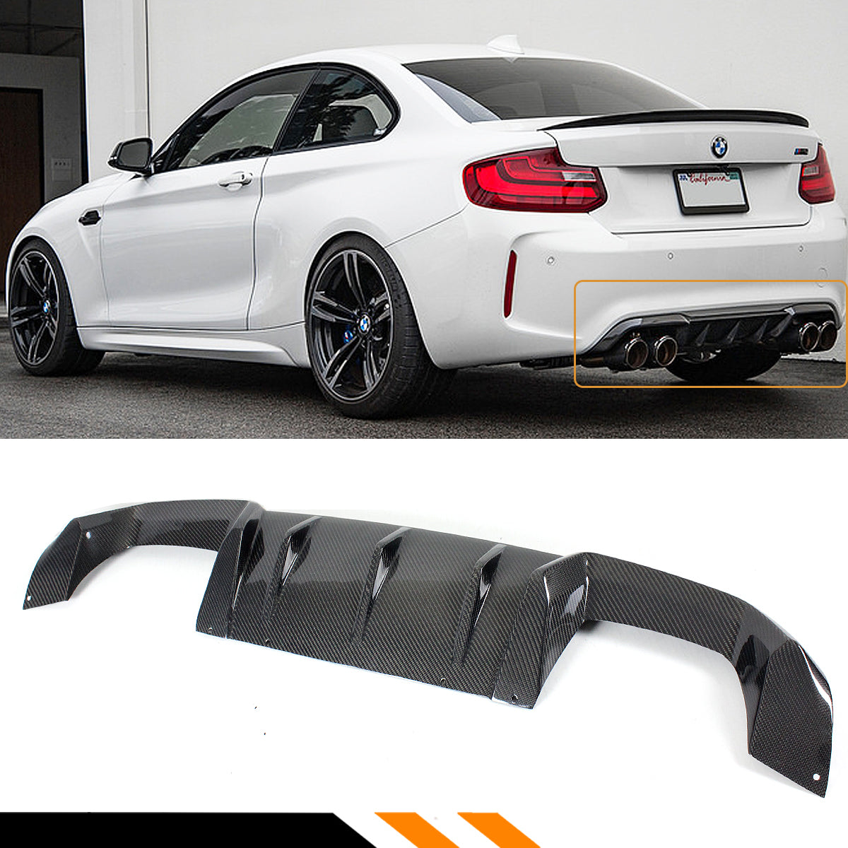 F87 M2 and M2 BMW Competition Models Carbon Fiber Rear Diffuser 2016-2021