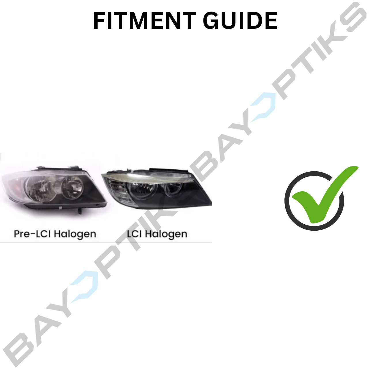 E90 3 Series OEM Style Round Ring Headlights (2005 - 2012 Halogen Only)