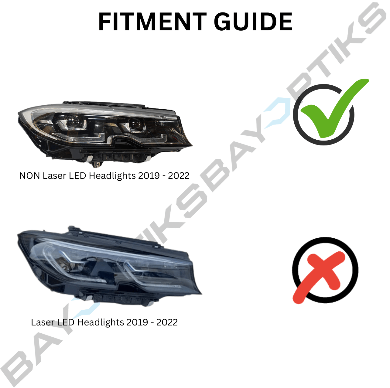 BMW G20 3 Series OEM Laser Style LED Headlights White/Yellow 2019 - 2022