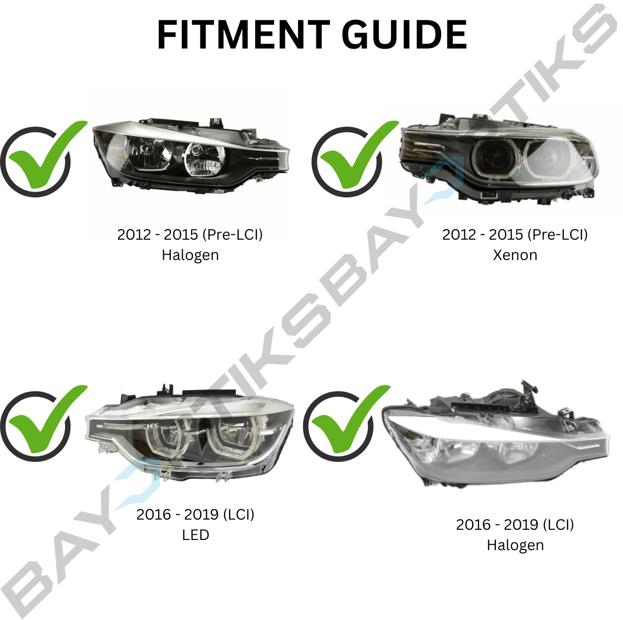 F30 3 Series LCI Style LED Headlights (2012 - 2019)