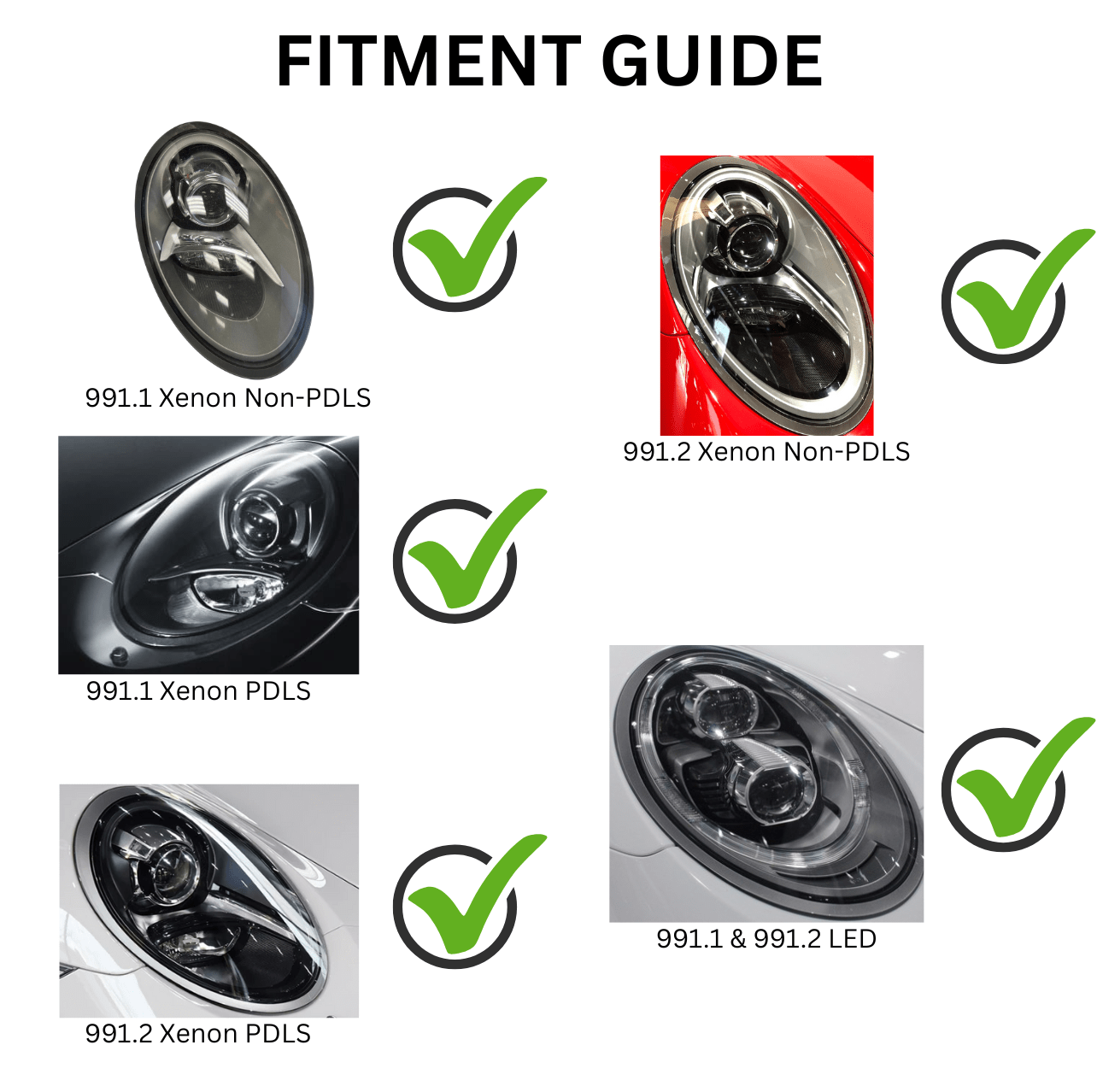 992 Matrix Style LED Headlights for Porsche 991.1 & 991.2 (2012 - 2019)