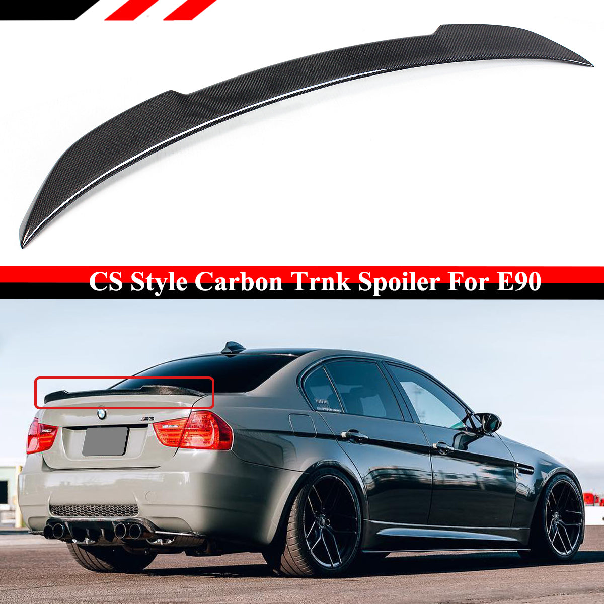 E90 3 Series BMW Spoiler Carbon Fiber 2006-2011