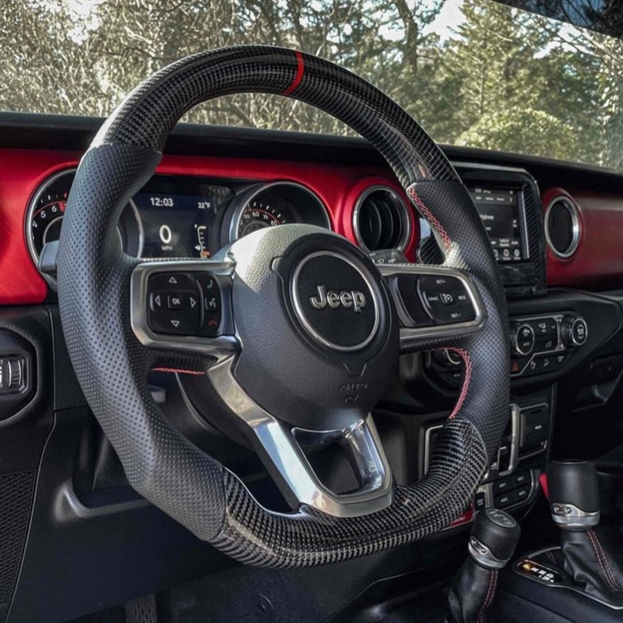 Jeep Wrangler JK JL Custom Carbon Fiber Steering Wheel 2013-Up