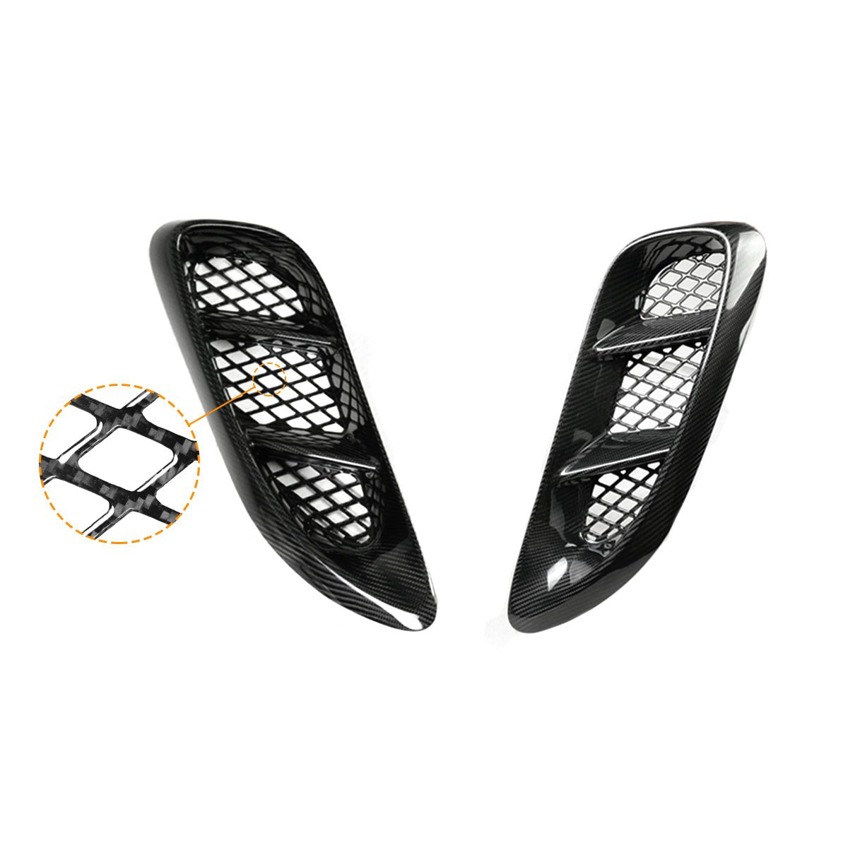 Porsche 718 Cayman / Boxster Full Carbon Fiber Side Vent Trim W/ Mesh 2016-2025