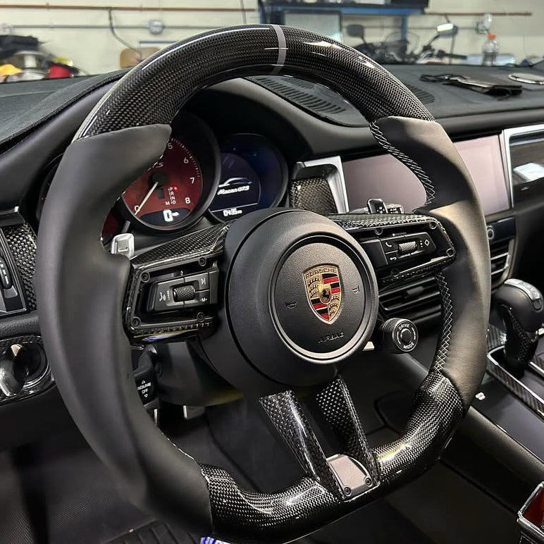 Porsche Macan 95B Custom Carbon Fiber Steering Wheel 2014-Up