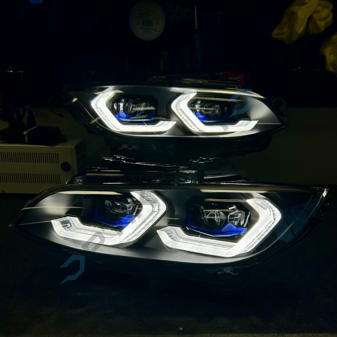 BMW E9X E90 E92 M3 & E92 Coupe Laser Style LED Headlights CSL Yellow/White