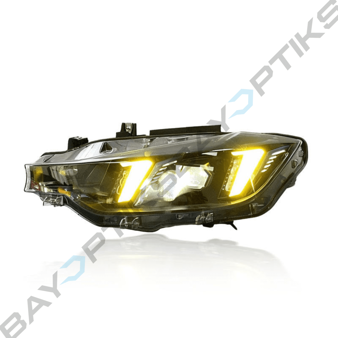 BMW 3 Series F30 Snake Eyes Style CSL Yellow/White LED Headlights 2012-2018