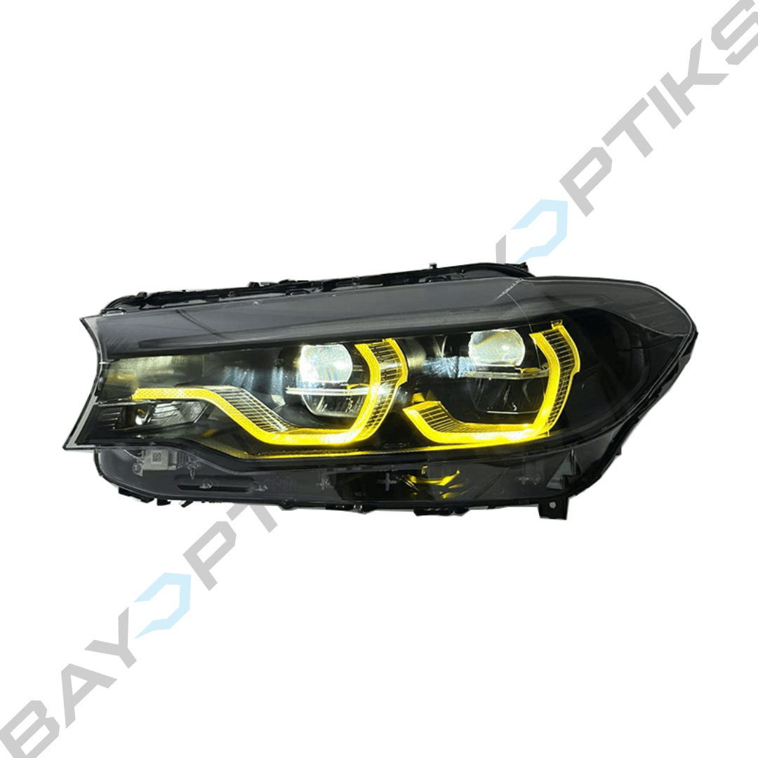 BMW 5 Series G30 OE Style Headlight Tri Color CSL Yellow/White/Amber Black Version 2018-2020