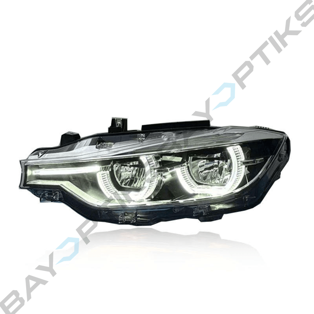 BMW 3 Series F30 LCI Style Tri Color CSL Yellow/Amber/White Headlights 2012-2018