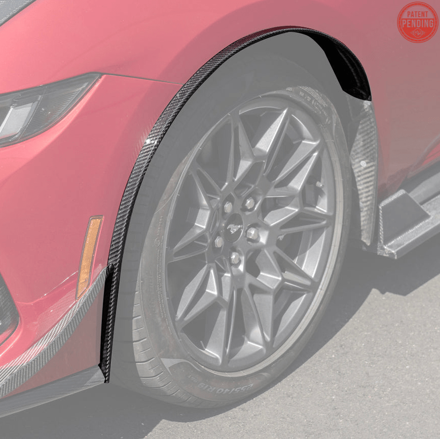 Mustang S650 Dry Carbon Fiber Front Quarter Fender Flare Extensions 2024-Up
