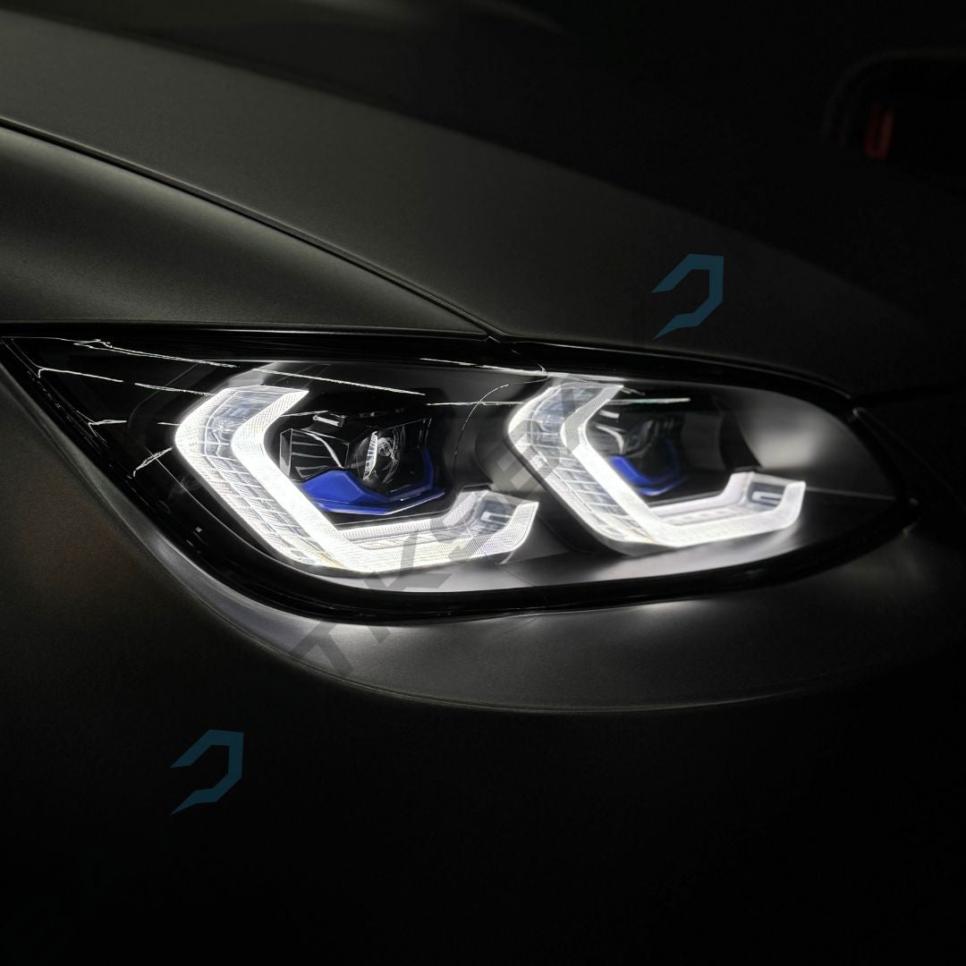 BMW E9X E90 E92 M3 & E92 Coupe Laser Style LED Headlights CSL Yellow/White