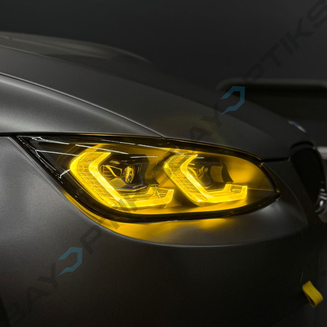 BMW E9X E90 E92 M3 & E92 Coupe Laser Style LED Headlights CSL Yellow/White
