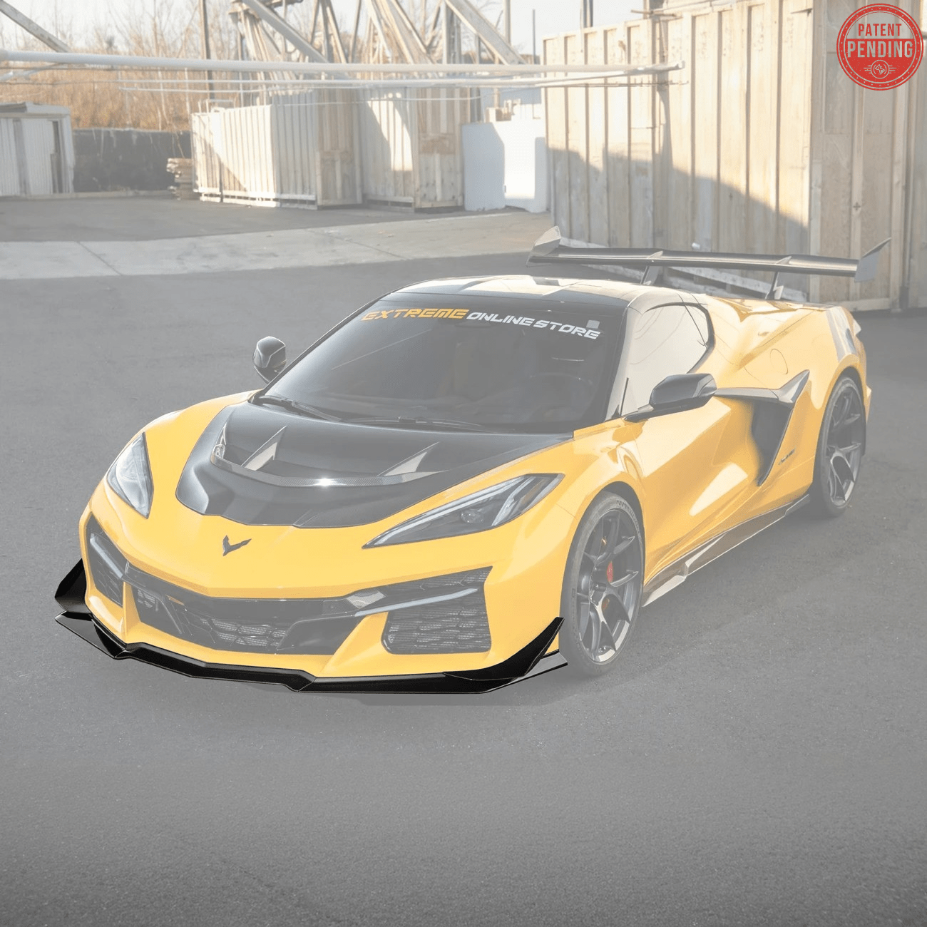 Chevrolet Corvette C8 Z06 E-Ray Z07 Extended Package Dry Carbon Fiber Front Splitter Canards Kit 2023-Up
