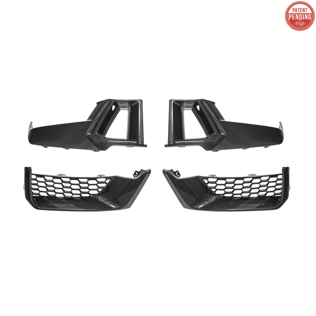 Ford Mustang S650 Dark Horse Dry Carbon Fiber Front Grille Insert Set 2024-Up