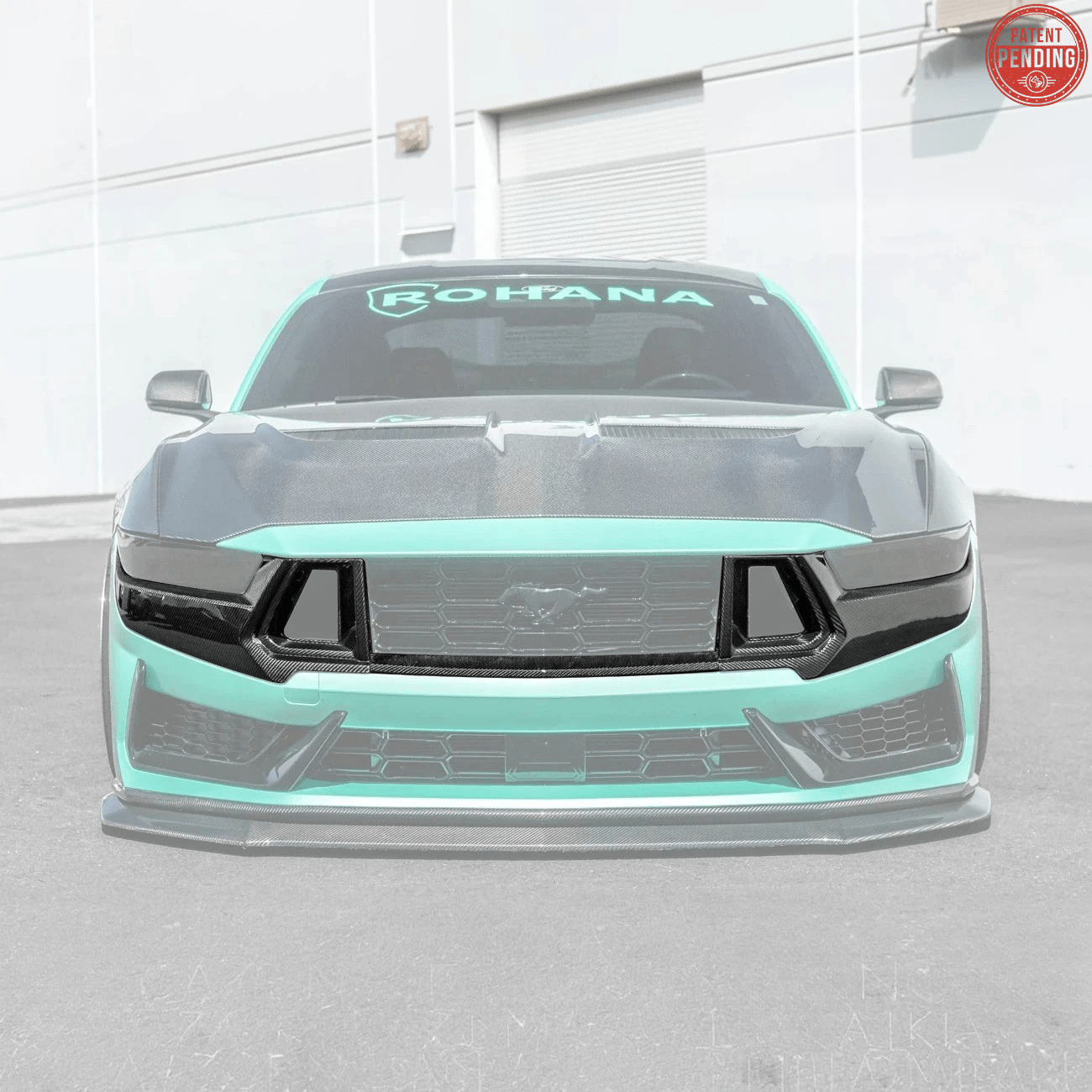 Ford Mustang S650 Dark Horse Factory Style Dry Carbon Fiber Front Upper Lower Side Grille Trim Inserts 2024-Present