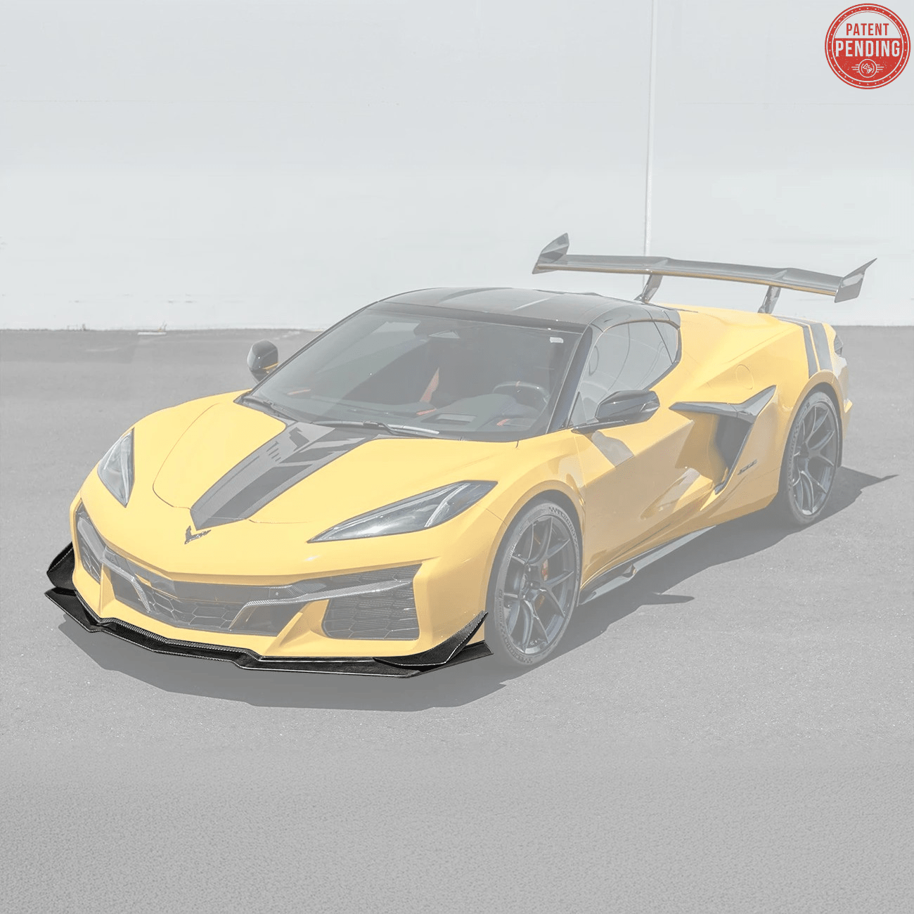 Chevrolet Corvette C8 Z06 Z07 Style Dry Carbon Fiber Extended Front Lip Splitter Canards 2023-Present