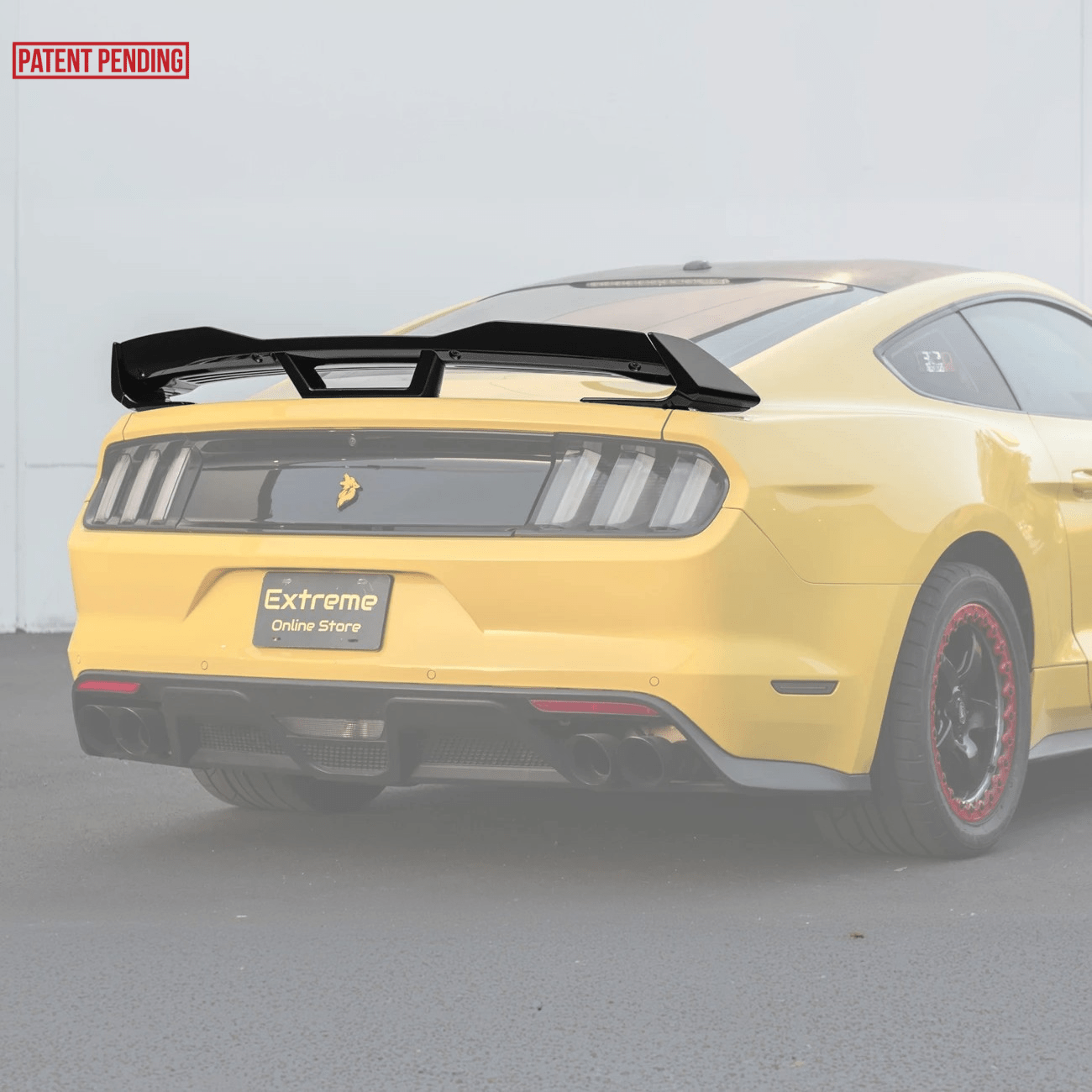 Ford Mustang S550 Dark Horse Style Black Rear Trunk Lid Wing Spoiler with Wickerbill 2015-2023