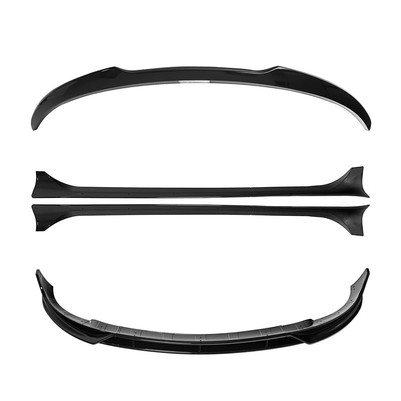 Tesla Model Y Performance Style Gloss Black Full Aero Kit Splitter Side Skirts Spoiler 2020-2024