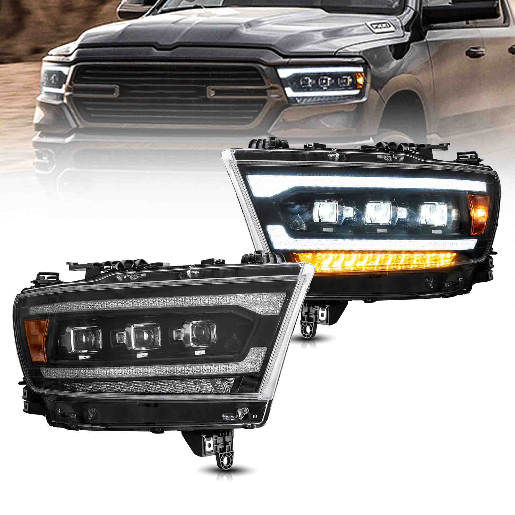 RAM 1500 LED Projector Headlights 2019 - 2024