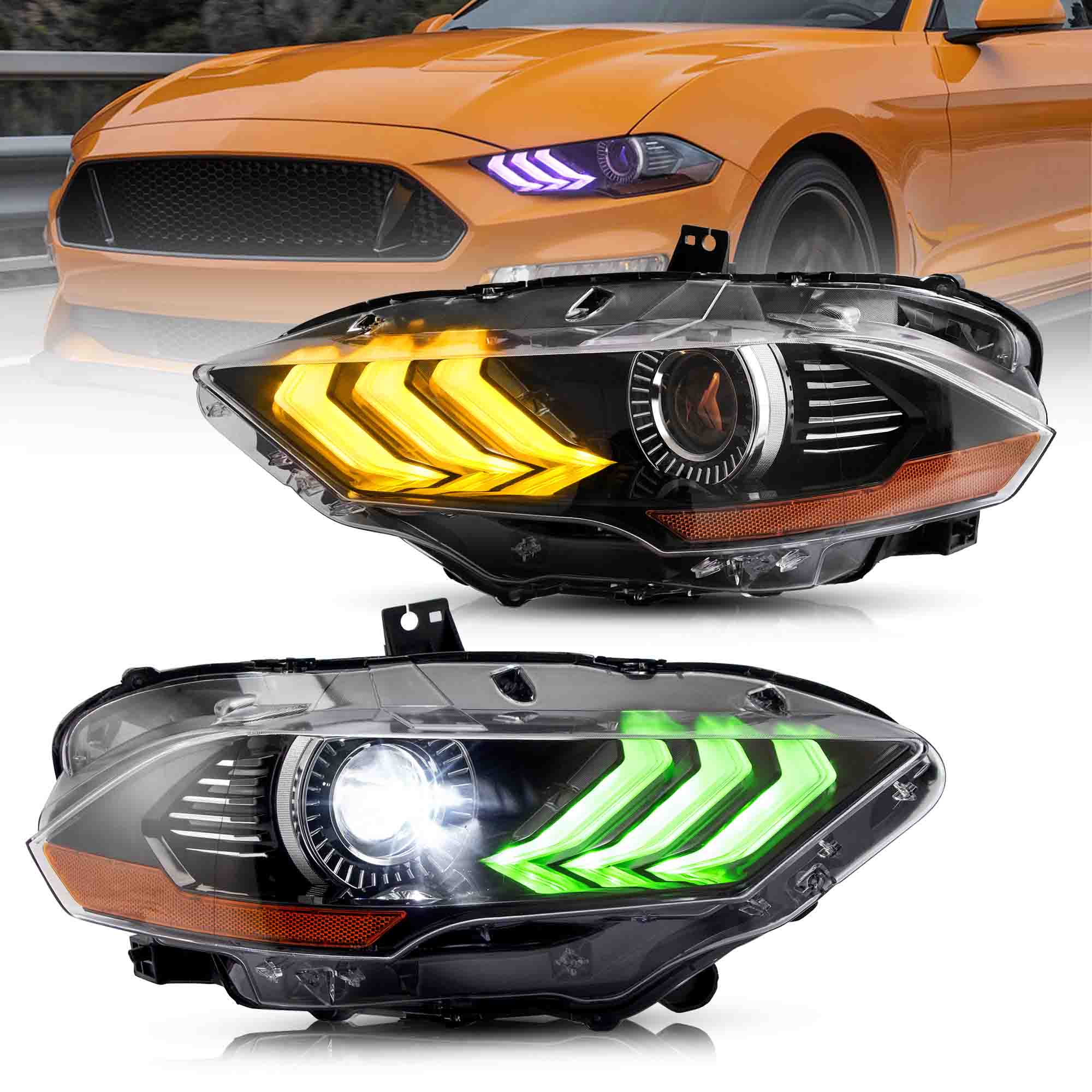 Ford Mustang (S550 Facelift) LED RGB Headlights 2018 - 2023
