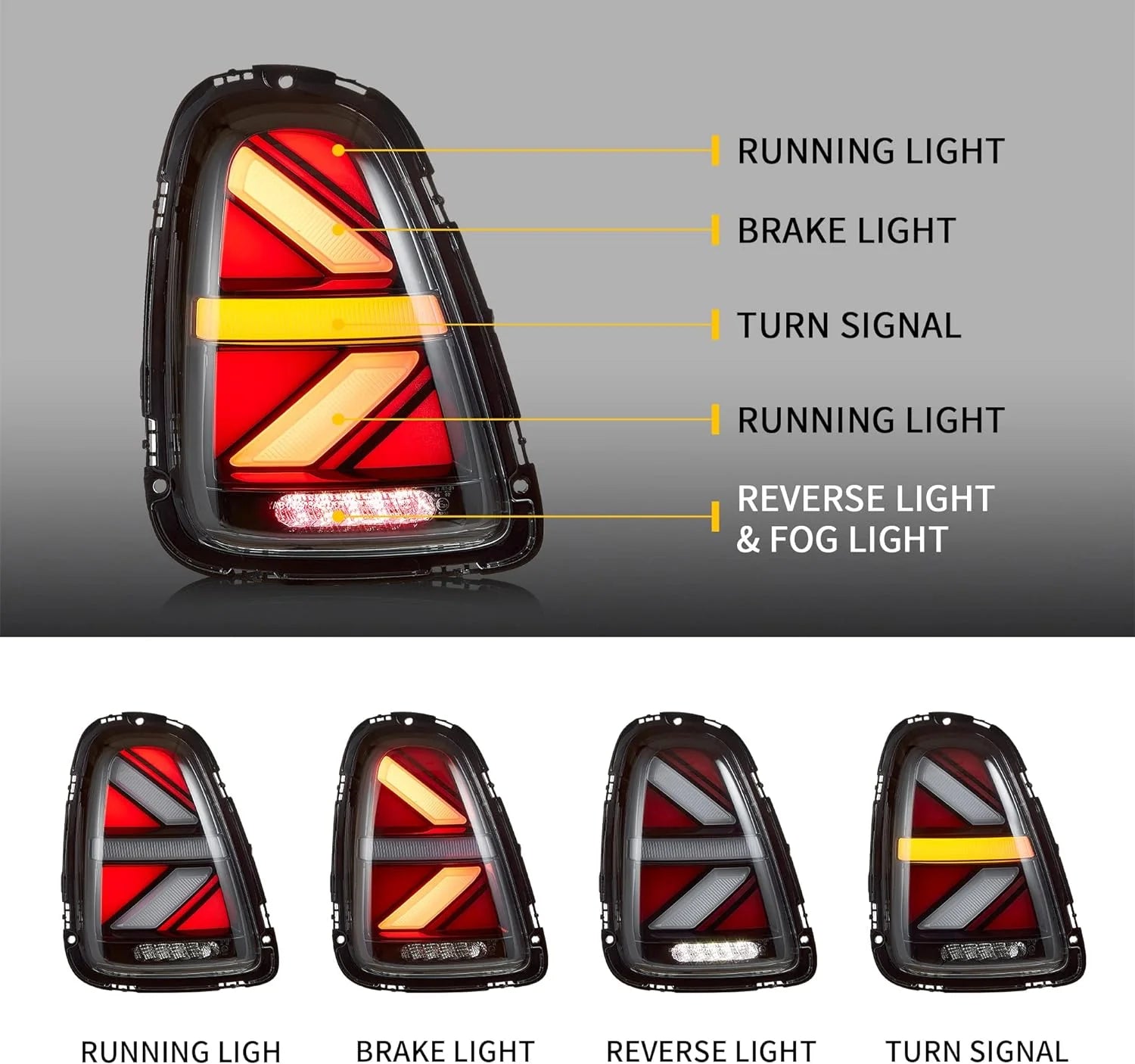 Mini Cooper(Hatch) R56 R57 R58 R59 LED Taillights 2007 - 2015