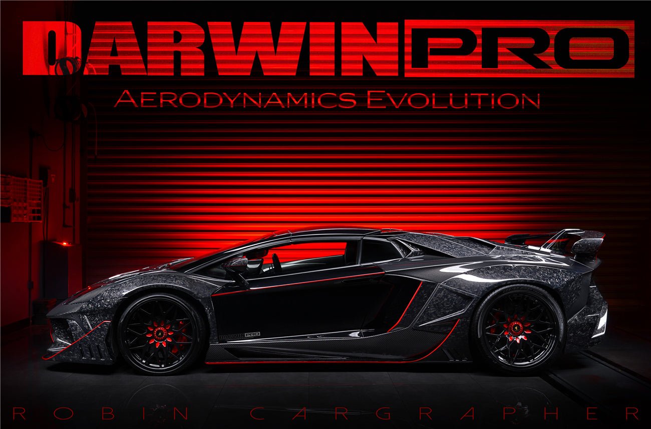2011 - 2016 Lamborghini Aventador LP700 Roadster SV-BKSSII Style Engine Hood And Wing