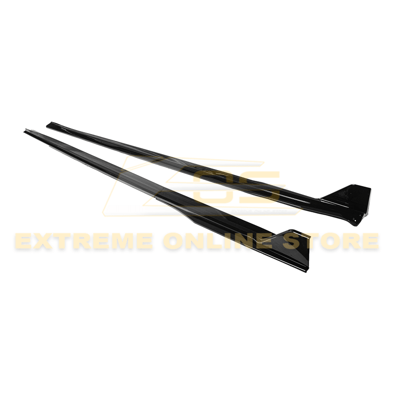 Tesla Model 3 Track Style Gloss Black Side Skirts Rocker Panels 2017-2023