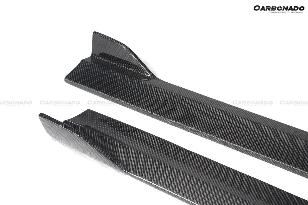 2014 - 2017 Porsche Macan GTS & Turbo & S ATS Style Carbon Fiber Side Skirts